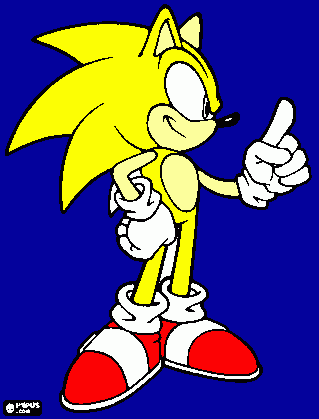 sonic super transformado para colorear