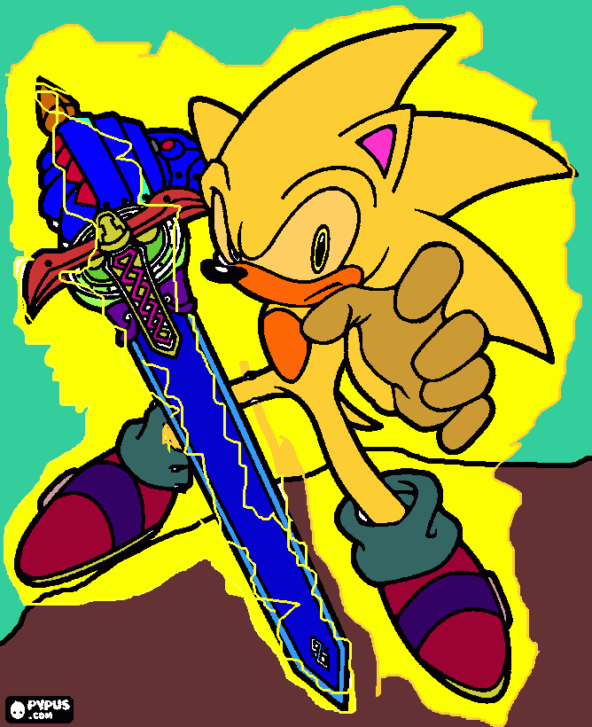 sonic supremo para colorear