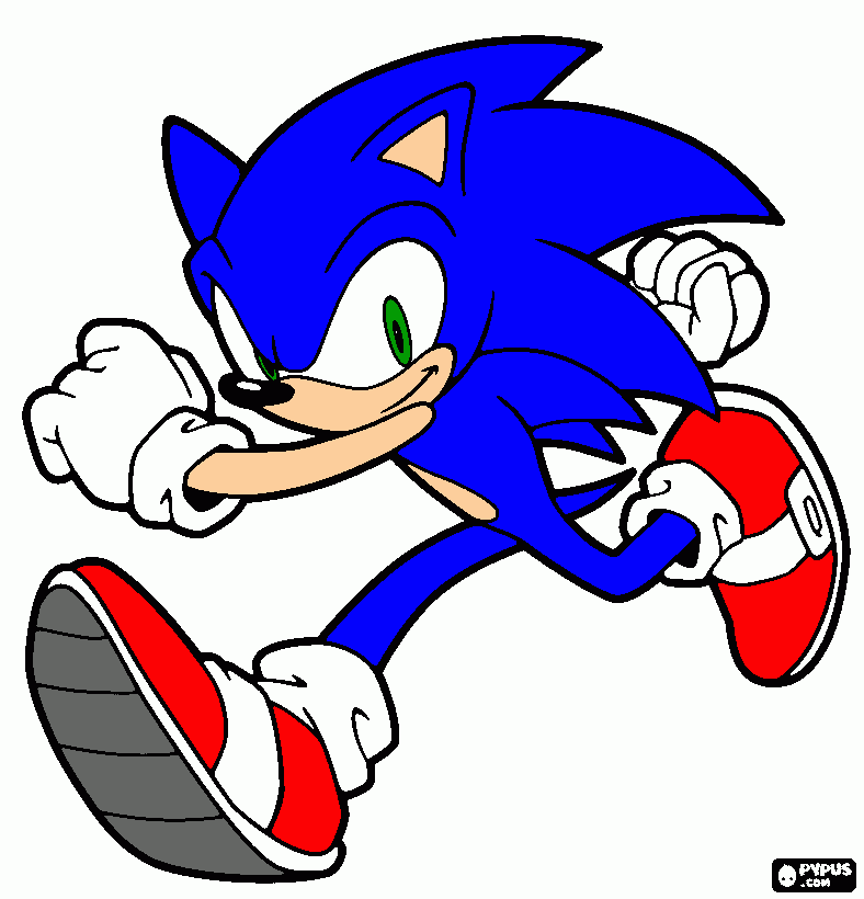 sonic the hedeog para colorear