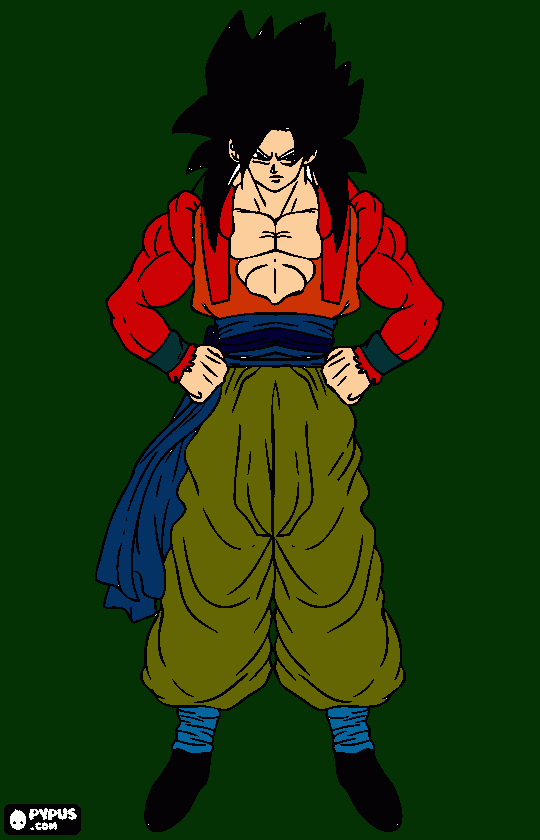 SSJ 4 D para colorear