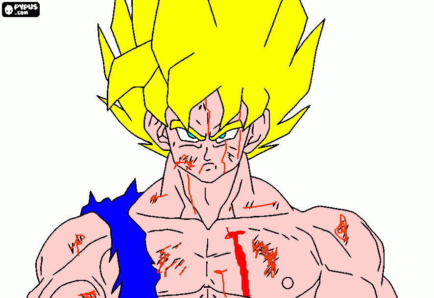 ssj goku dbz para colorear