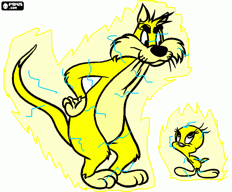 ssj piolin VS ssj silvestre para colorear