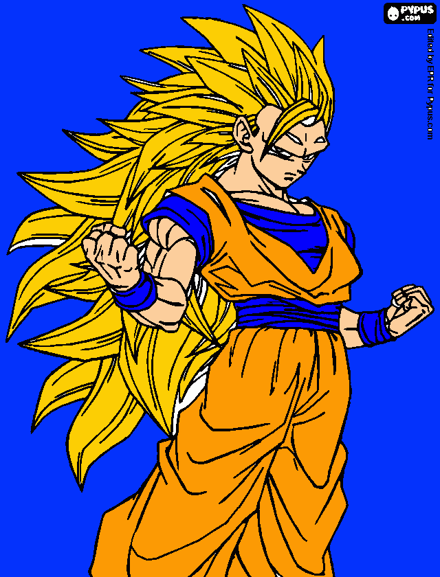 ssj3 para colorear