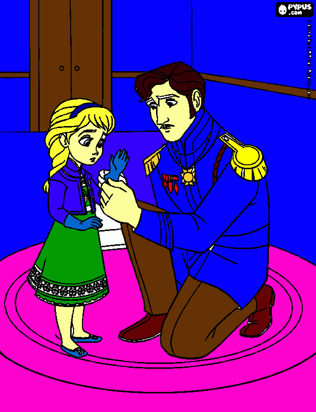 Su papa de  Elsa  es tierno Lesly para colorear