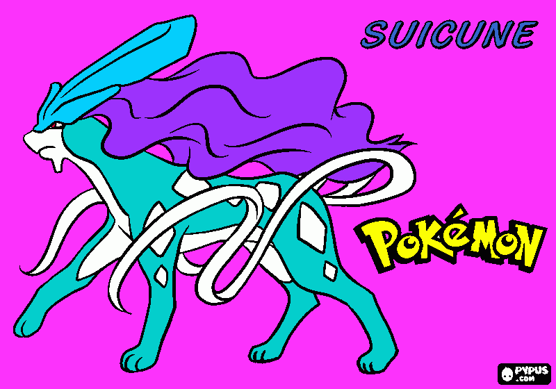 Suicune el pokemon legendario para colorear