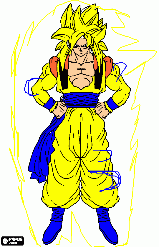 super gogeta face cuatro para colorear