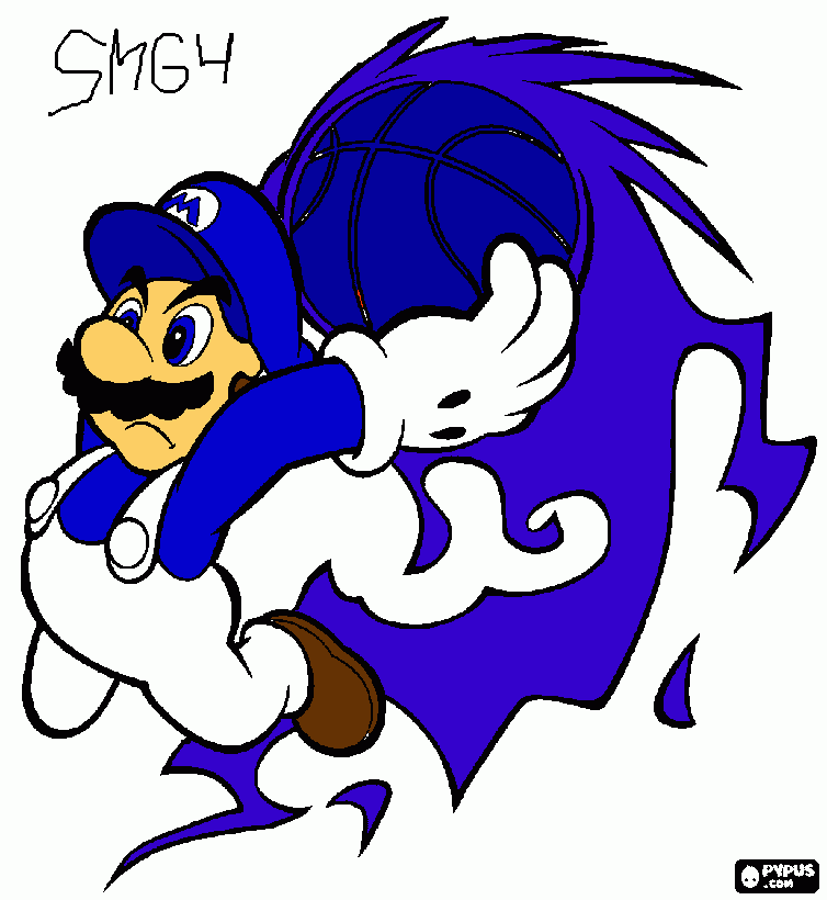 Super Mario Glichy 4 para colorear