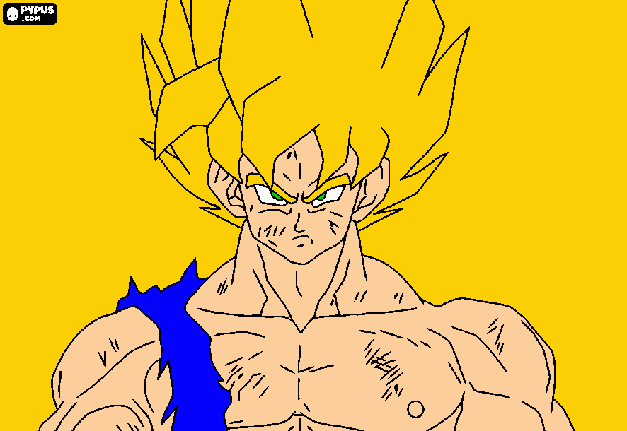 super saiyallin songoku para colorear