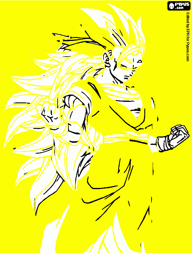 super saiyan 3 para colorear