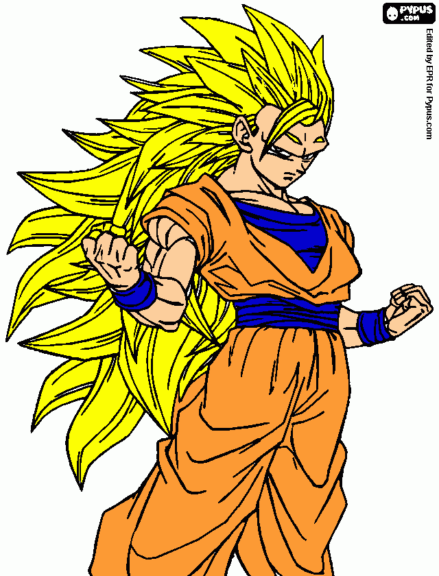 super sayayin 3 para colorear