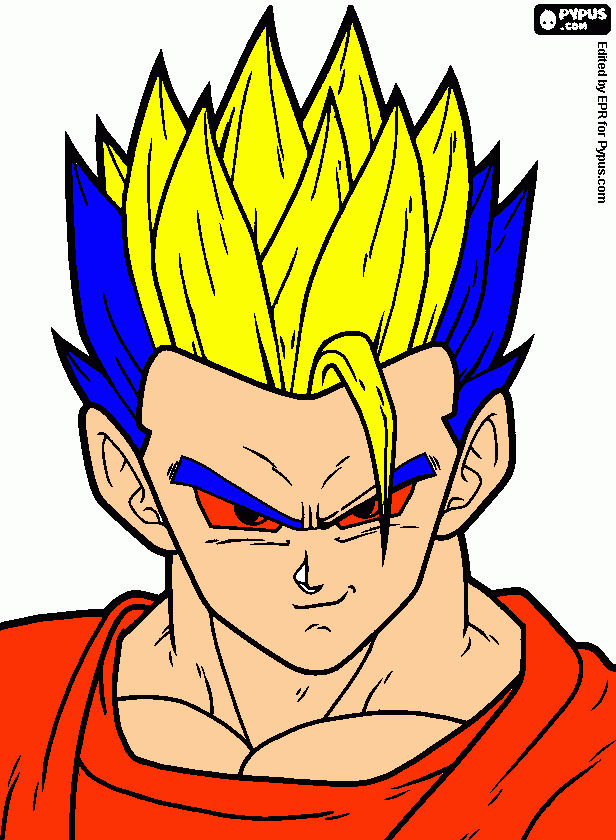 super ssj 3 para colorear