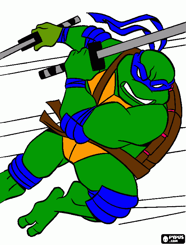 super tortuga ninja para colorear