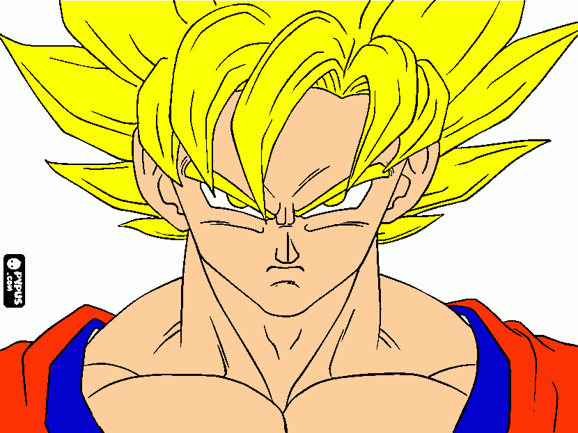 super vegeta bueno y malo para colorear