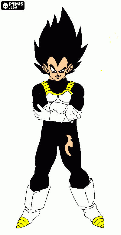 super vegeta para colorear