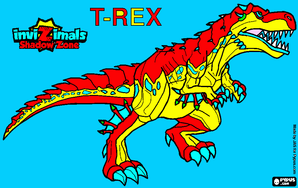 t-rex invizimals para colorear