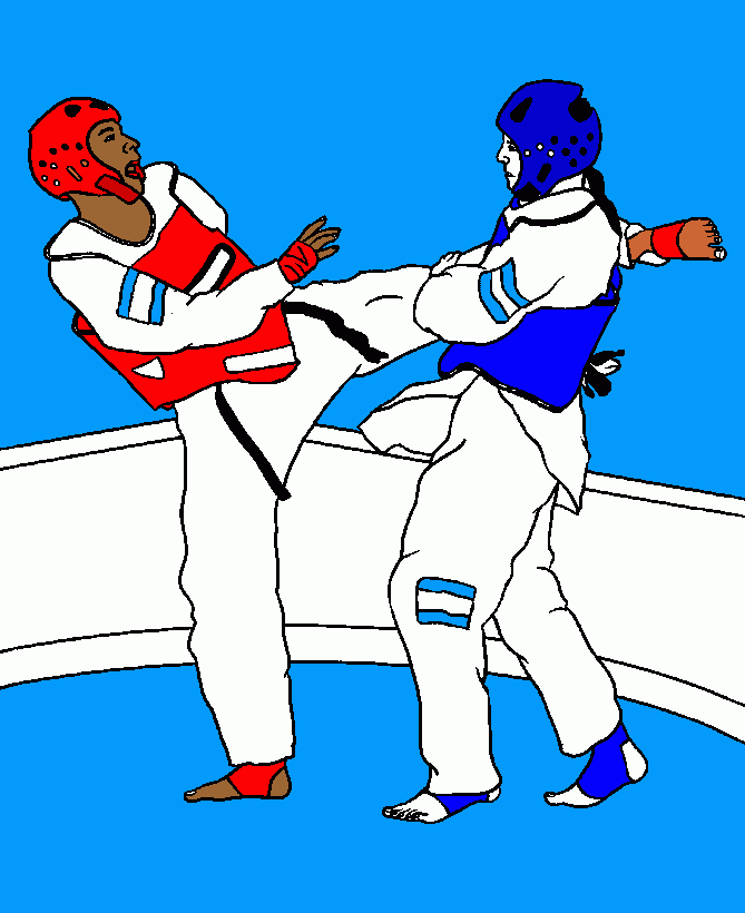 taekwondo logo para colorear