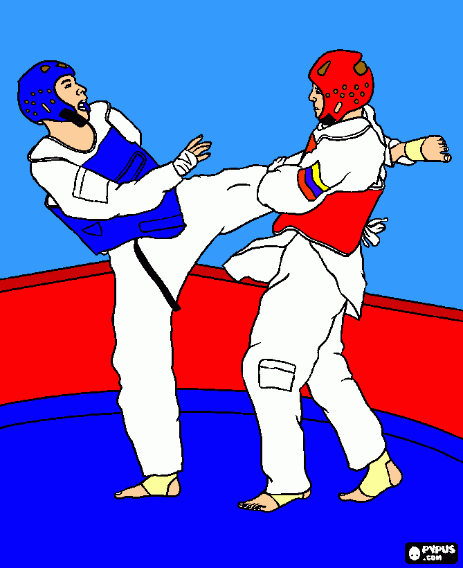 taekwondo para colorear