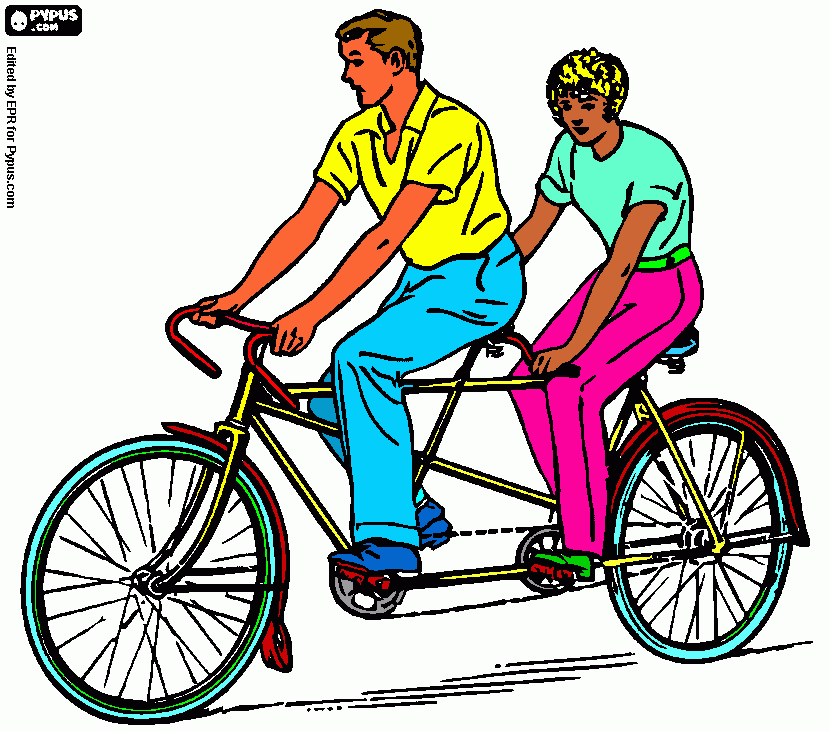 tandem para colorear