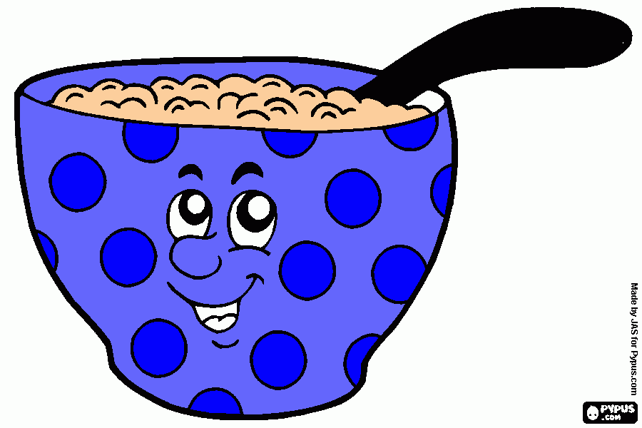 tazon de cereal para colorear