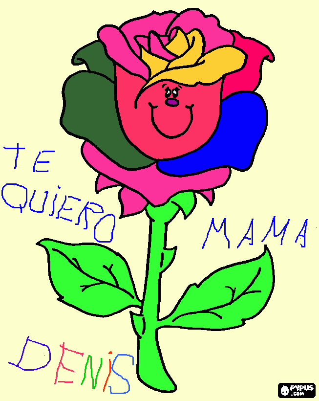 te quiero mama para colorear