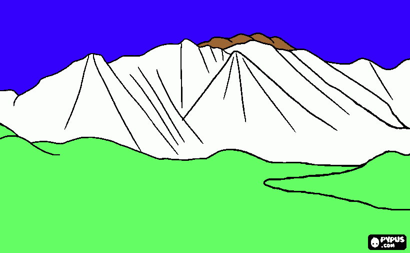 teide nevado para colorear