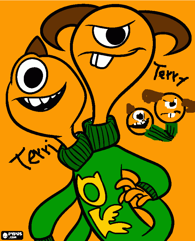 terry y terry : son monstruos gemelos  para colorear