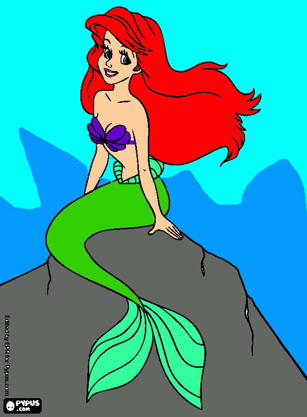 the little mermaid para colorear