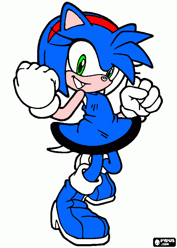 tifani la novia de sonic  para colorear