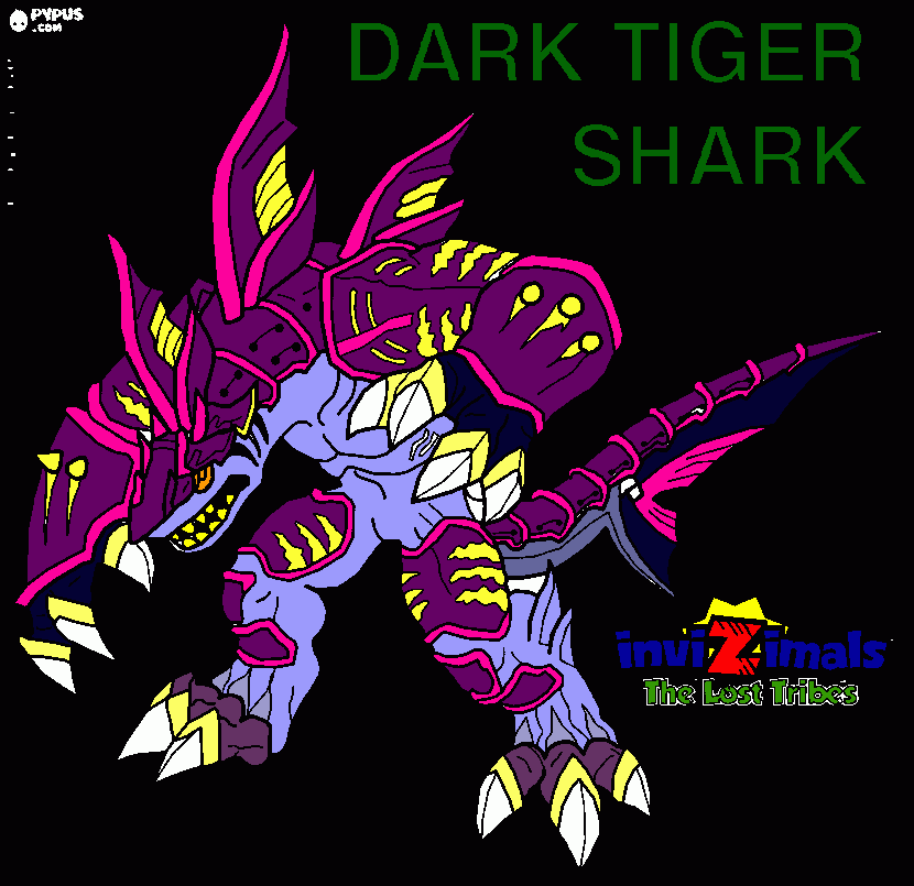 Tiger shark dark para colorear