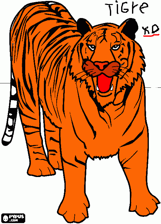 tigre xd para colorear