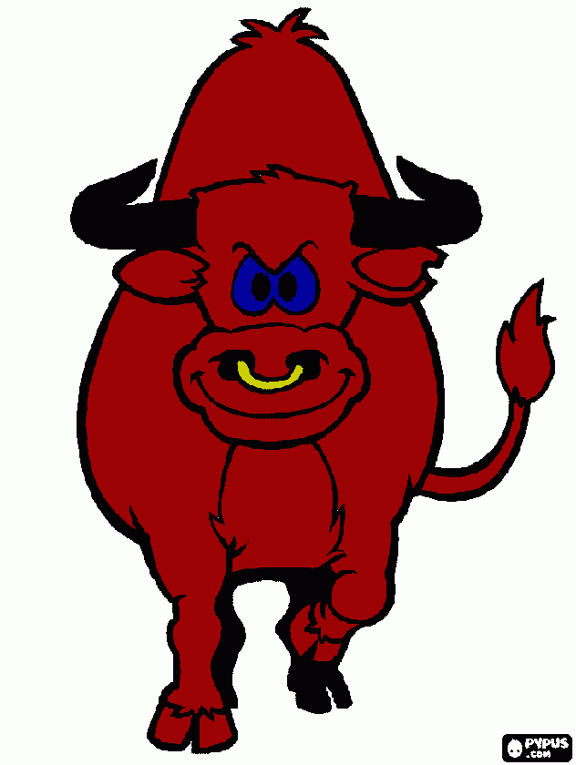 toro rojo para colorear