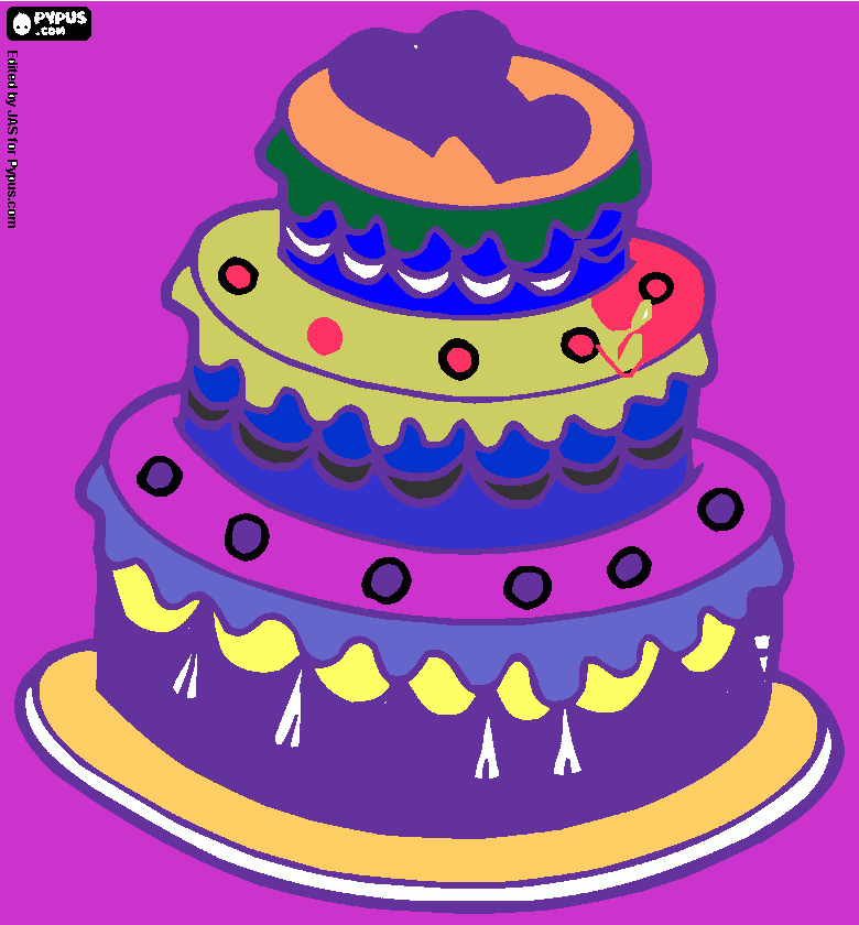 torta de bodas para colorear