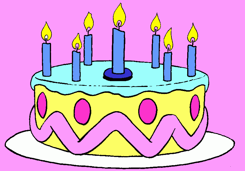 torta de  cumpleaños para colorear