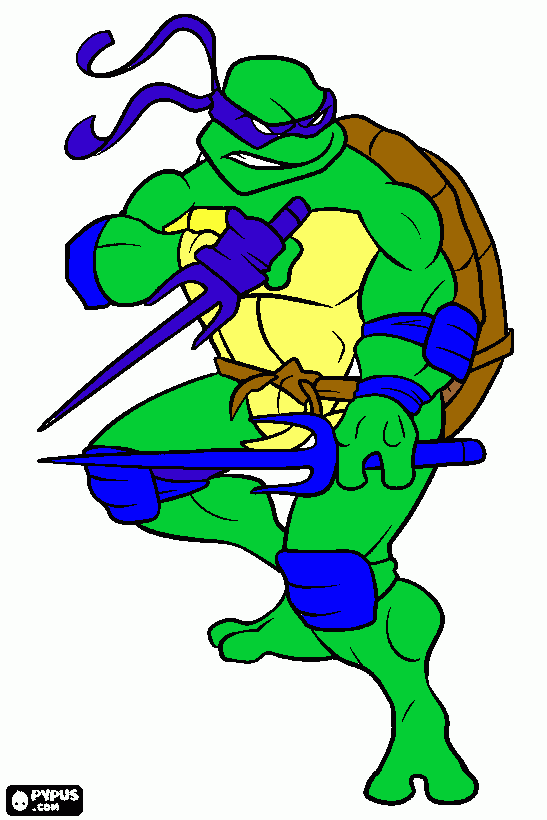 tortuga leonardo para colorear