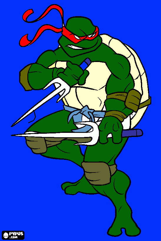 tortugas ninja rafael. para colorear