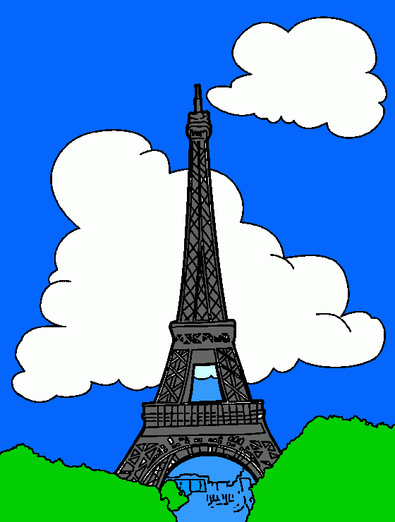 tour eiffel para colorear