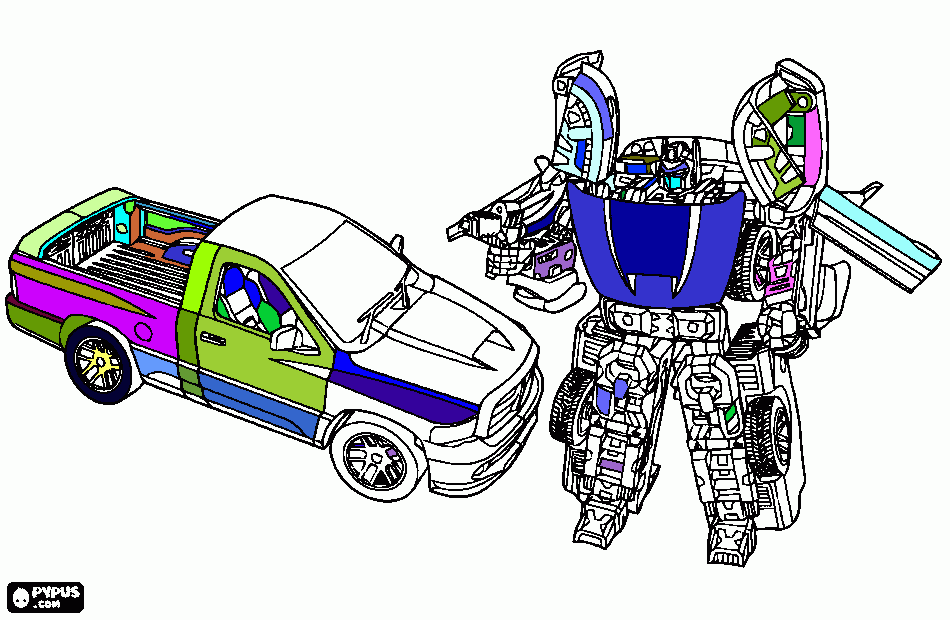 tranformers para colorear