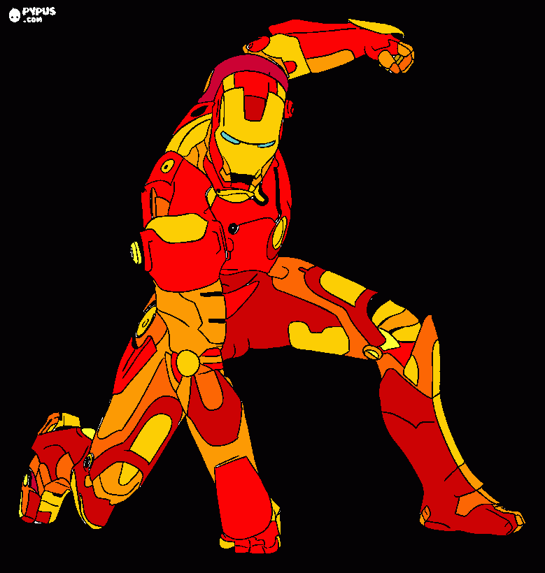 tratando de colorear a Iron man :9 para colorear