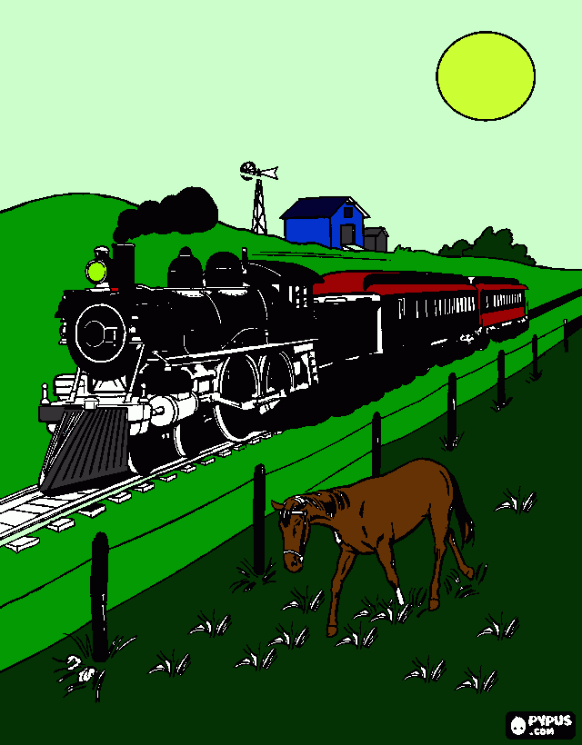 tren antiguo de Ignacito para colorear