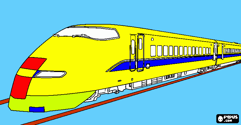 tren bala para colorear