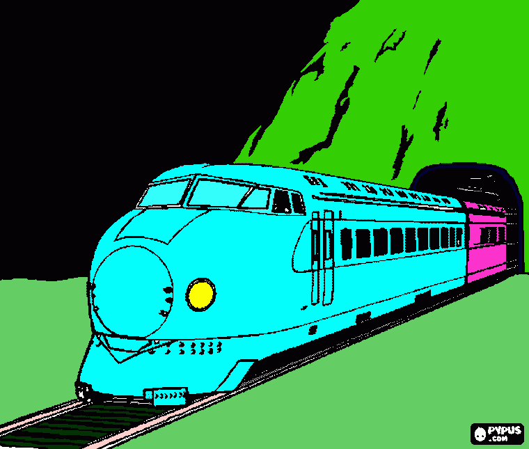 tren bonito para colorear