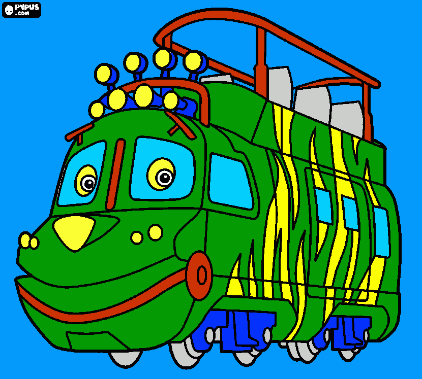 tren chucu para colorear