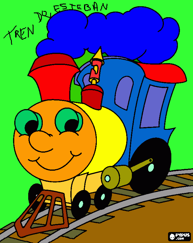 tren de esteban para colorear