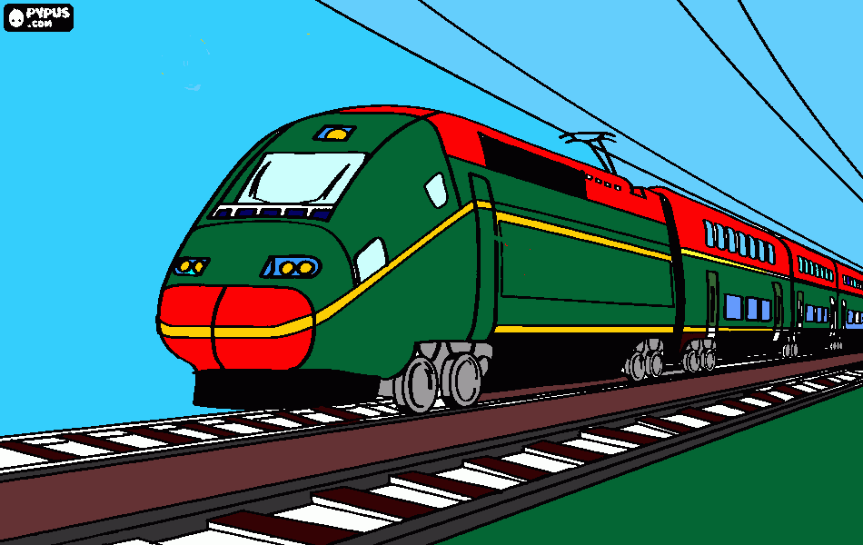 Tren de Francia el TGV para colorear