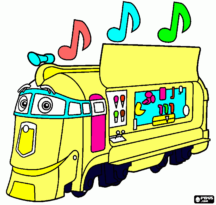 tren de helados de chugginton para colorear