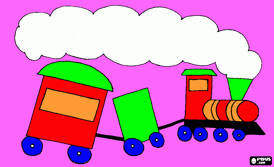 Tren de la alegria para colorear