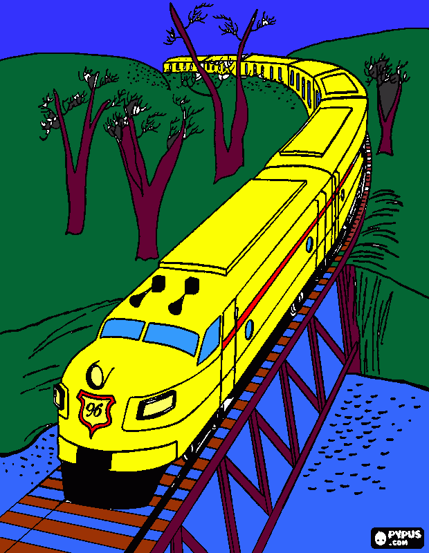 tren diesel para colorear