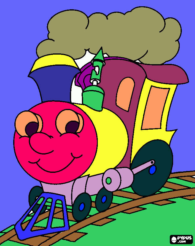 tren hermoso para colorear