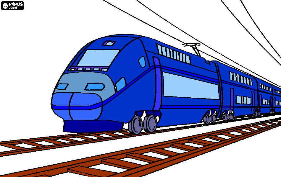 tren rapido para colorear