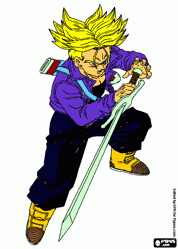 Trunks del futuro SSJ para colorear